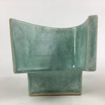 Japanese Porcelain Flower Vase Vtg Pottery Suiban Ikebana Light Green PP967