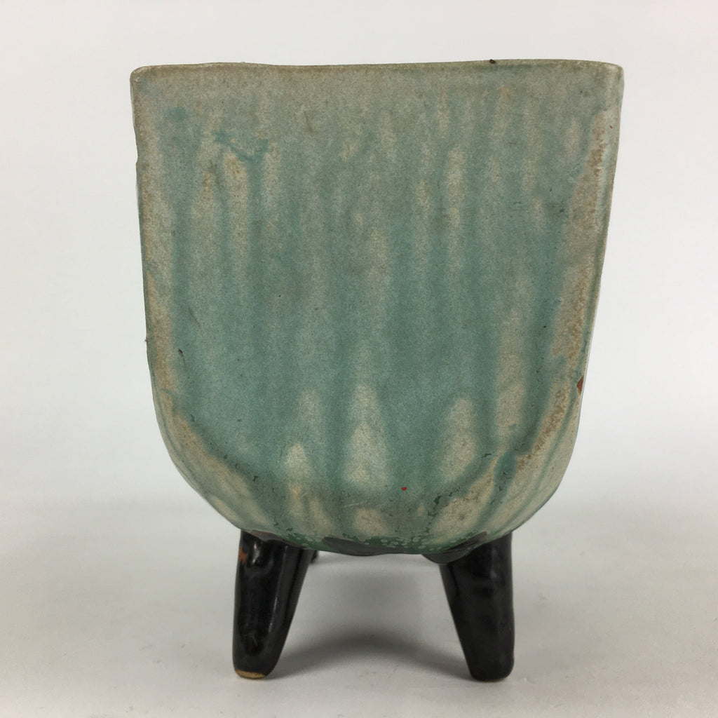 Japanese Porcelain Flower Vase Vtg Pottery Suiban Ikebana Light Green PP968