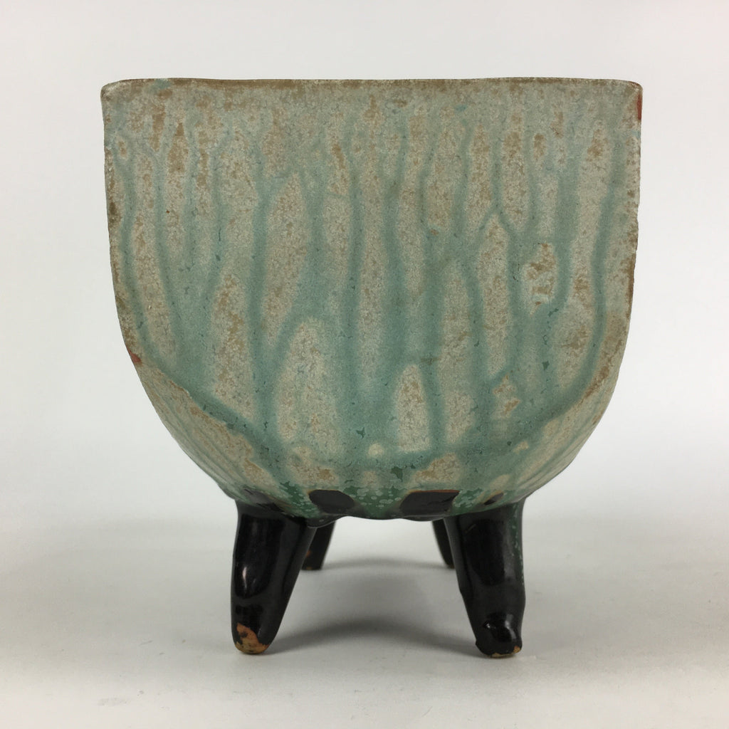 Japanese Porcelain Flower Vase Vtg Pottery Suiban Ikebana Light Green PP968