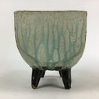 Japanese Porcelain Flower Vase Vtg Pottery Suiban Ikebana Light Green PP968