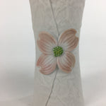 Japanese Porcelain Flower Vase Vtg White Pink Flower Kabin Ikebana FV913