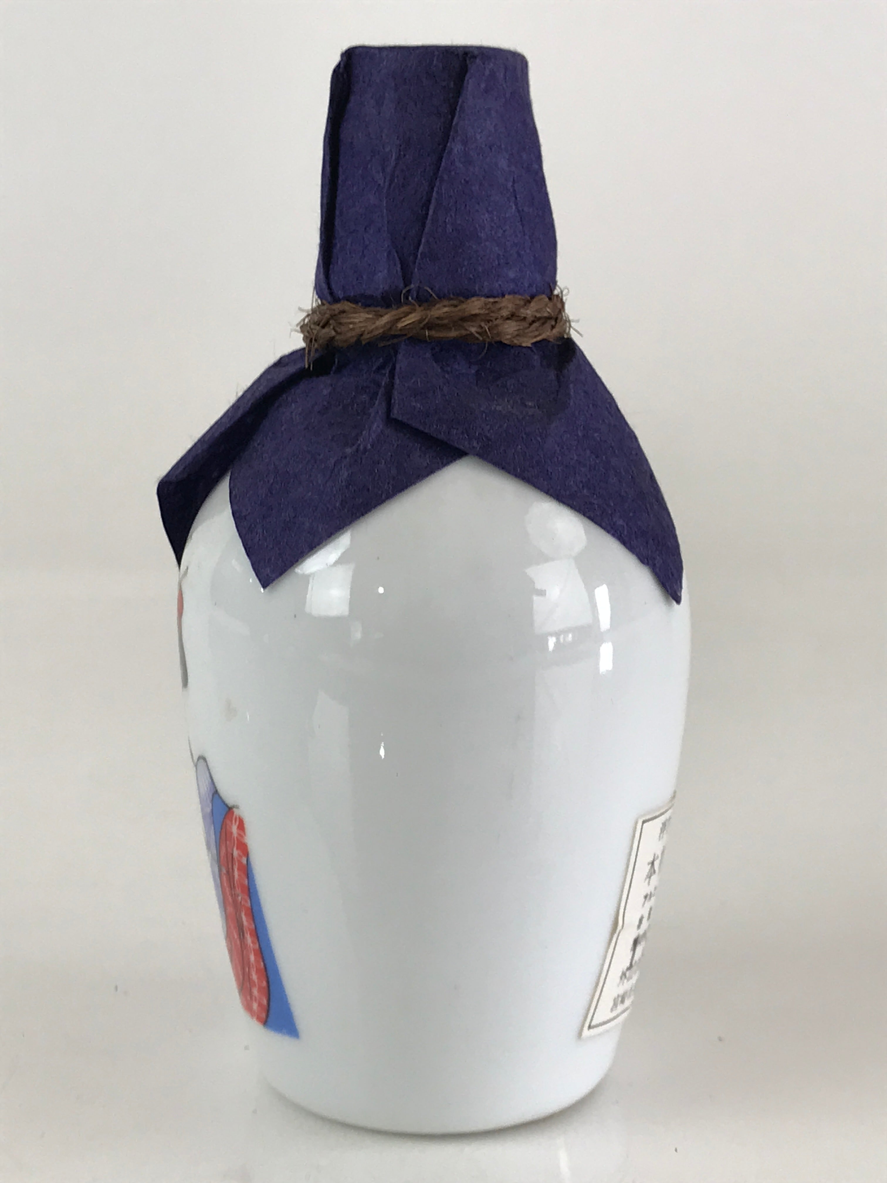 Japanese Porcelain Geisha Sake Bottle Vtg Pottery Ukiyo-e Tokkuri White TS467