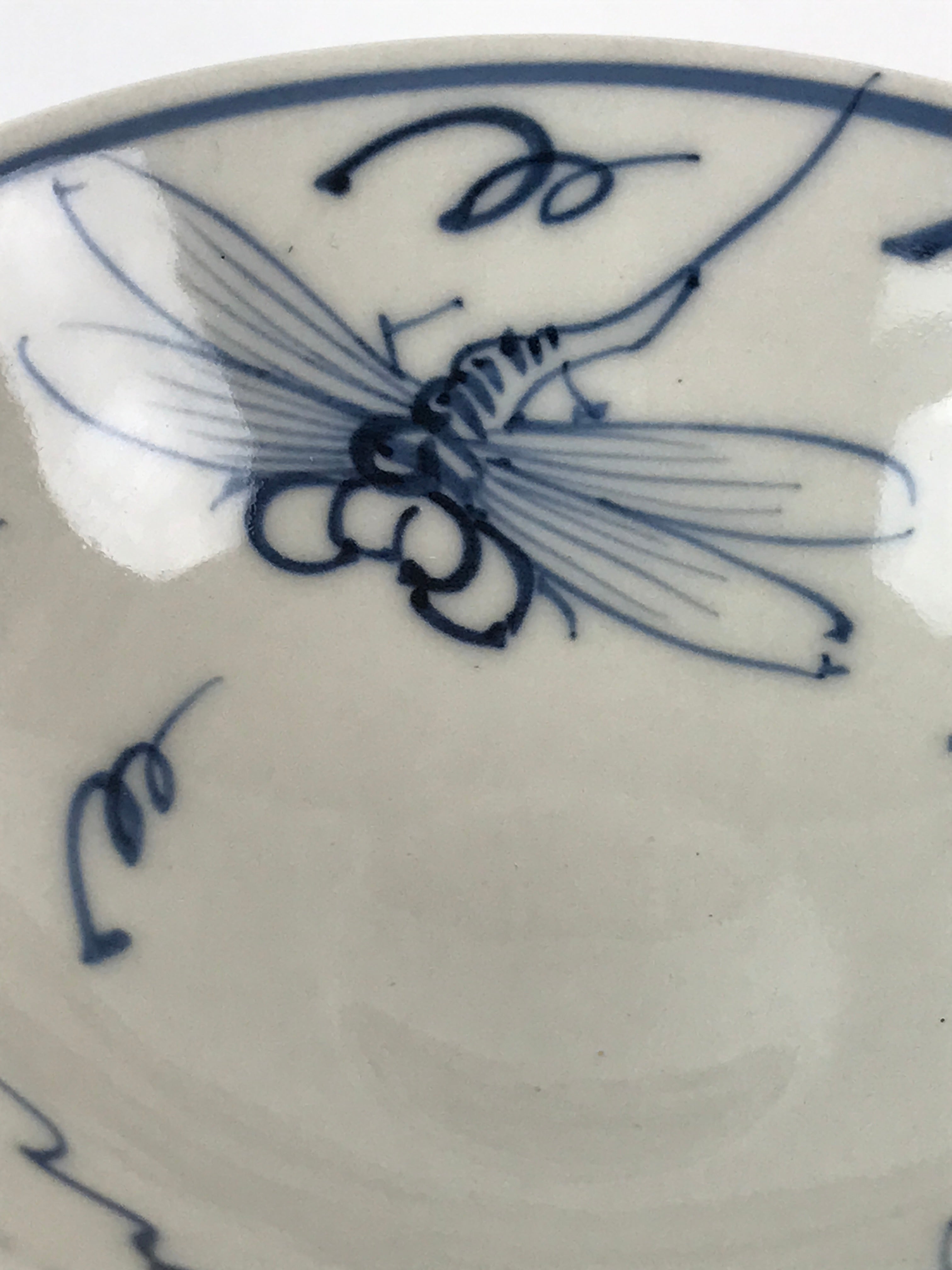 Japanese Porcelain Green Tea Bowl Chawan Tea Ceremony Matcha Dragonfly GTB966