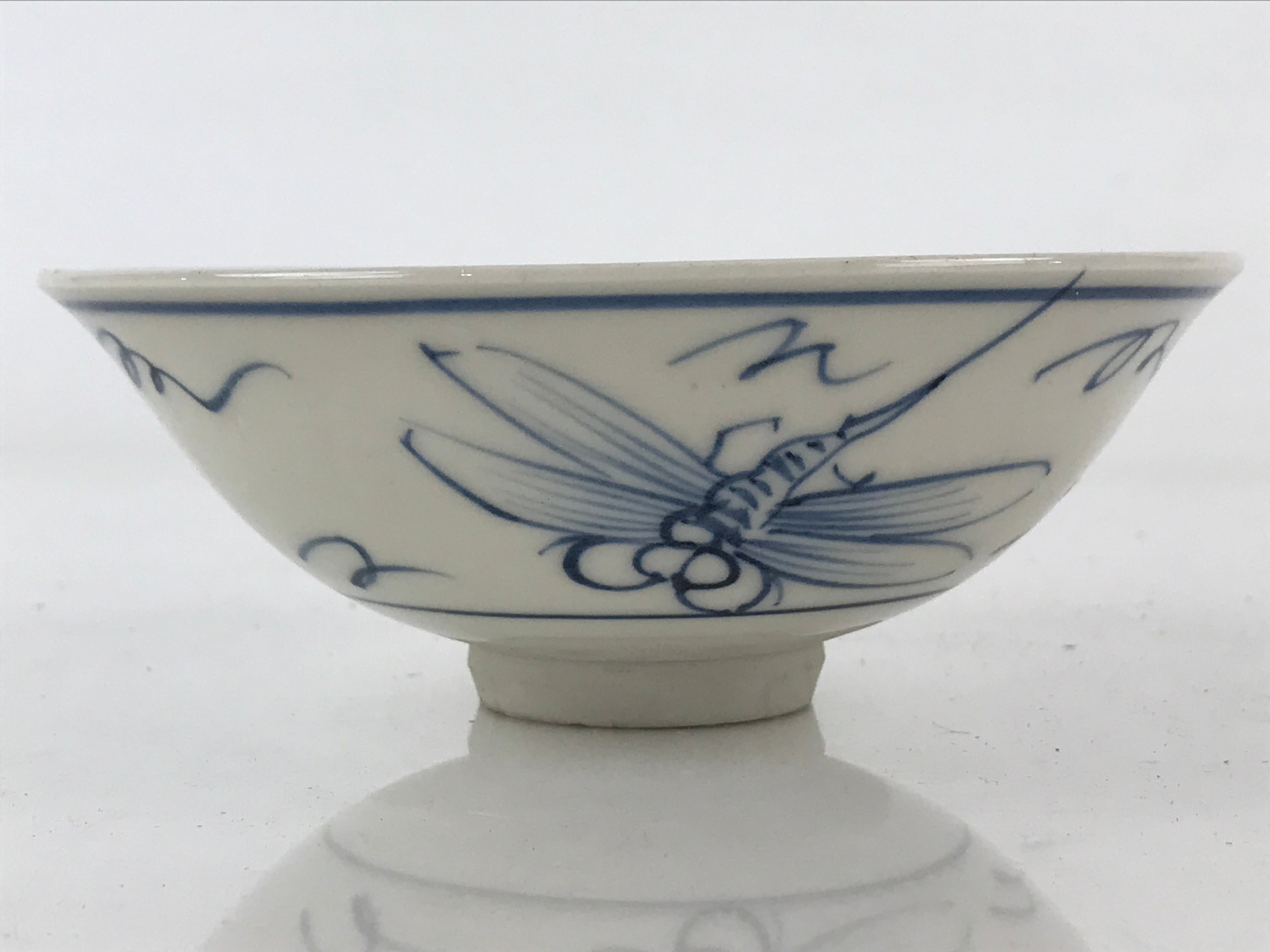 Japanese Porcelain Green Tea Bowl Chawan Tea Ceremony Matcha Dragonfly GTB966