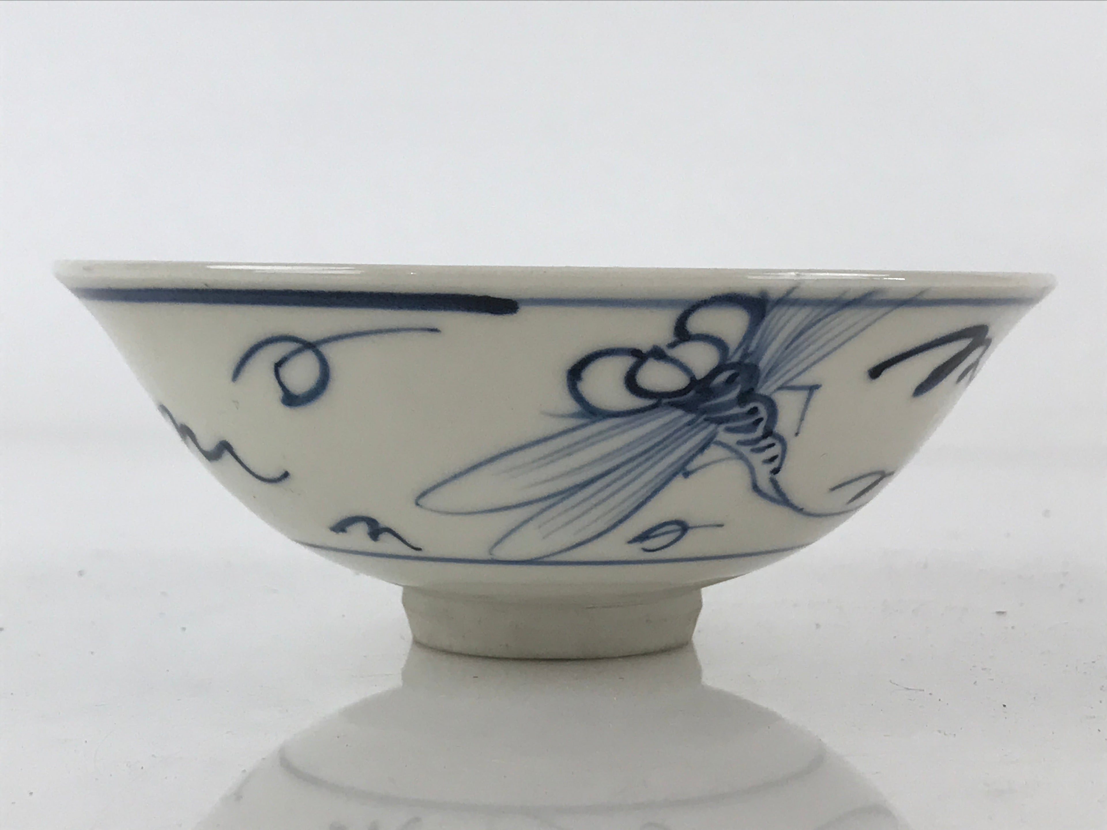 Japanese Porcelain Green Tea Bowl Chawan Tea Ceremony Matcha Dragonfly GTB966