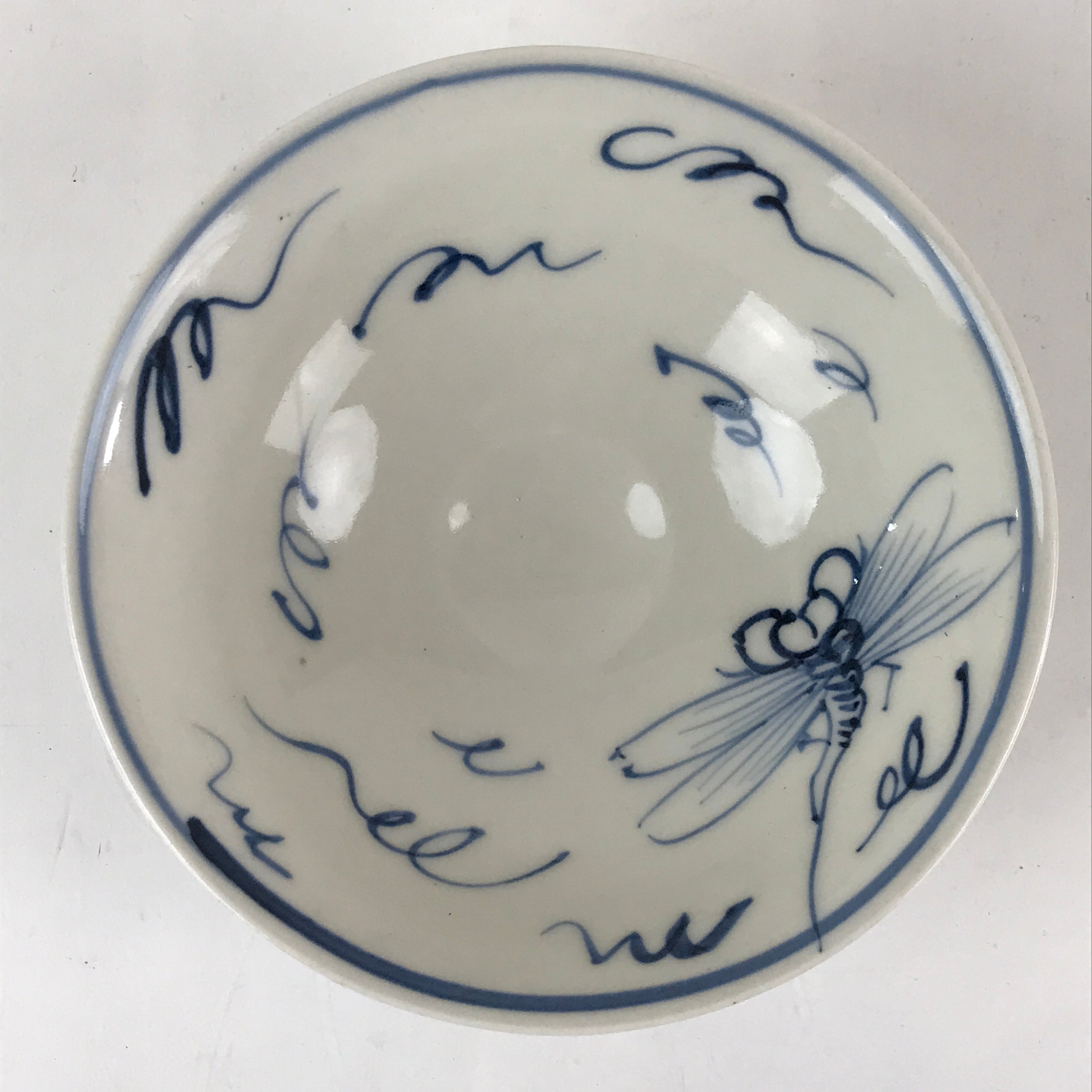Japanese Porcelain Green Tea Bowl Chawan Tea Ceremony Matcha Dragonfly GTB966