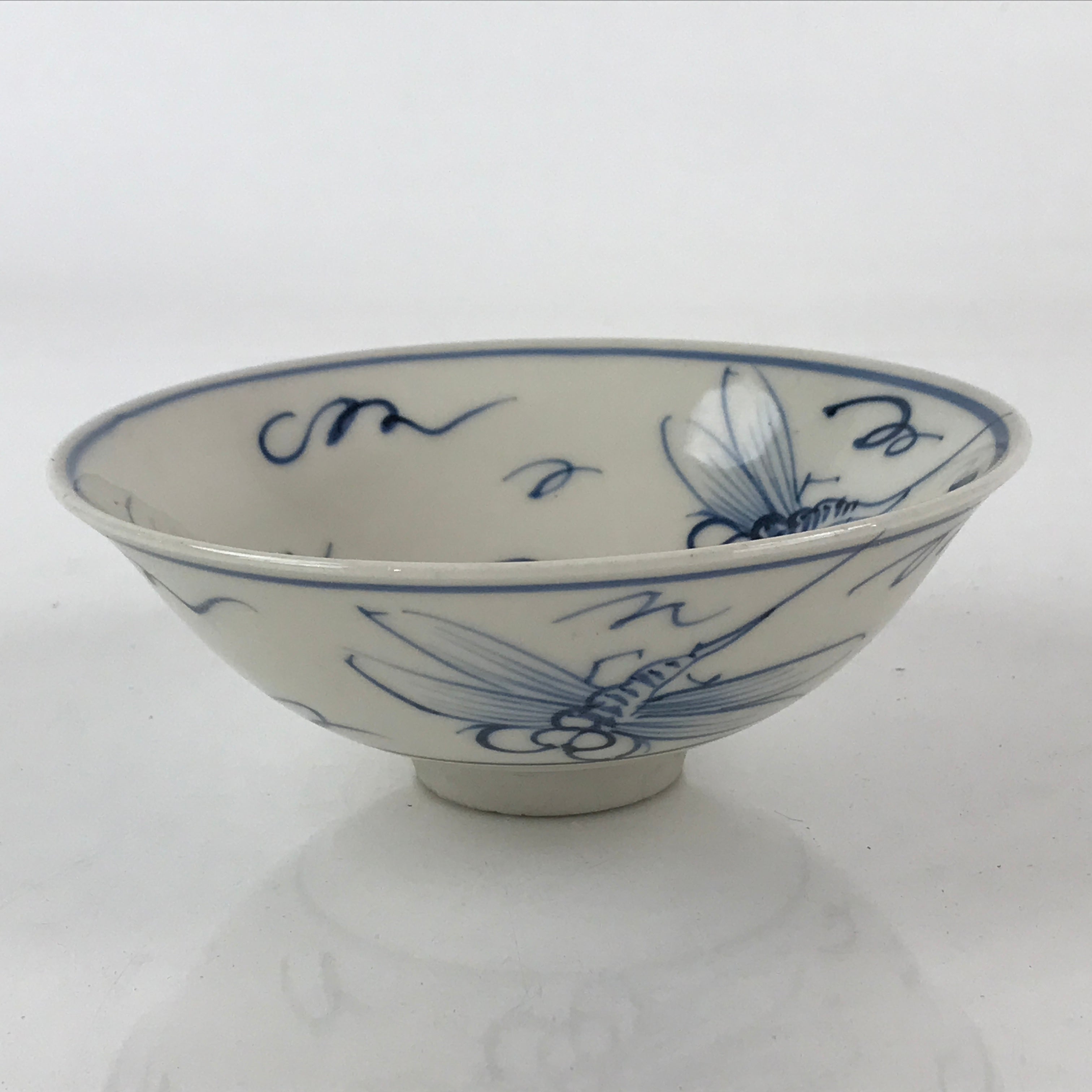 Japanese Porcelain Green Tea Bowl Chawan Tea Ceremony Matcha Dragonfly GTB966