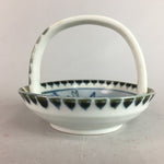 Japanese Porcelain Handled Small Bowl Vtg Fish Design Tachikichi Sometsuke PT585