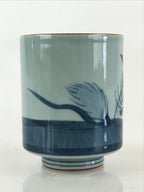 Japanese Porcelain Hasami Ware Teacup Yunomi Vtg Blue Sometsuke Daruma TC325