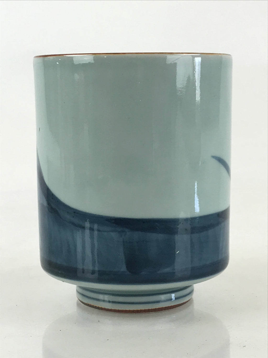 Japanese Porcelain Hasami Ware Teacup Yunomi Vtg Blue Sometsuke Daruma TC325