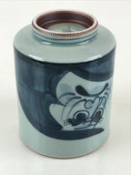Japanese Porcelain Hasami Ware Teacup Yunomi Vtg Blue Sometsuke Daruma TC325