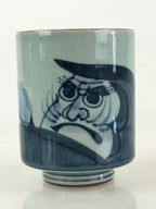 Japanese Porcelain Hasami Ware Teacup Yunomi Vtg Blue Sometsuke Daruma TC327
