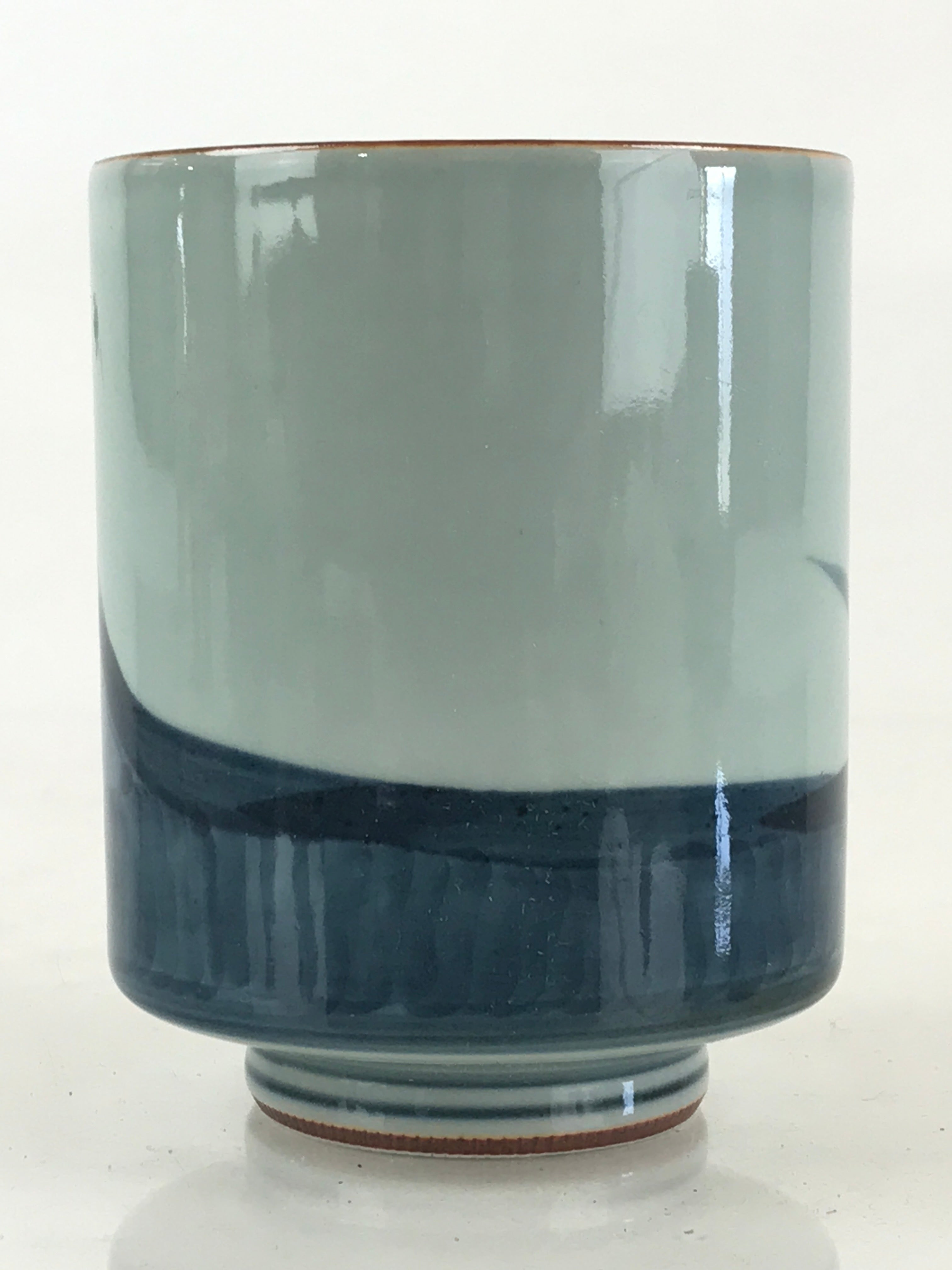 Japanese Porcelain Hasami Ware Teacup Yunomi Vtg Blue Sometsuke Daruma TC327