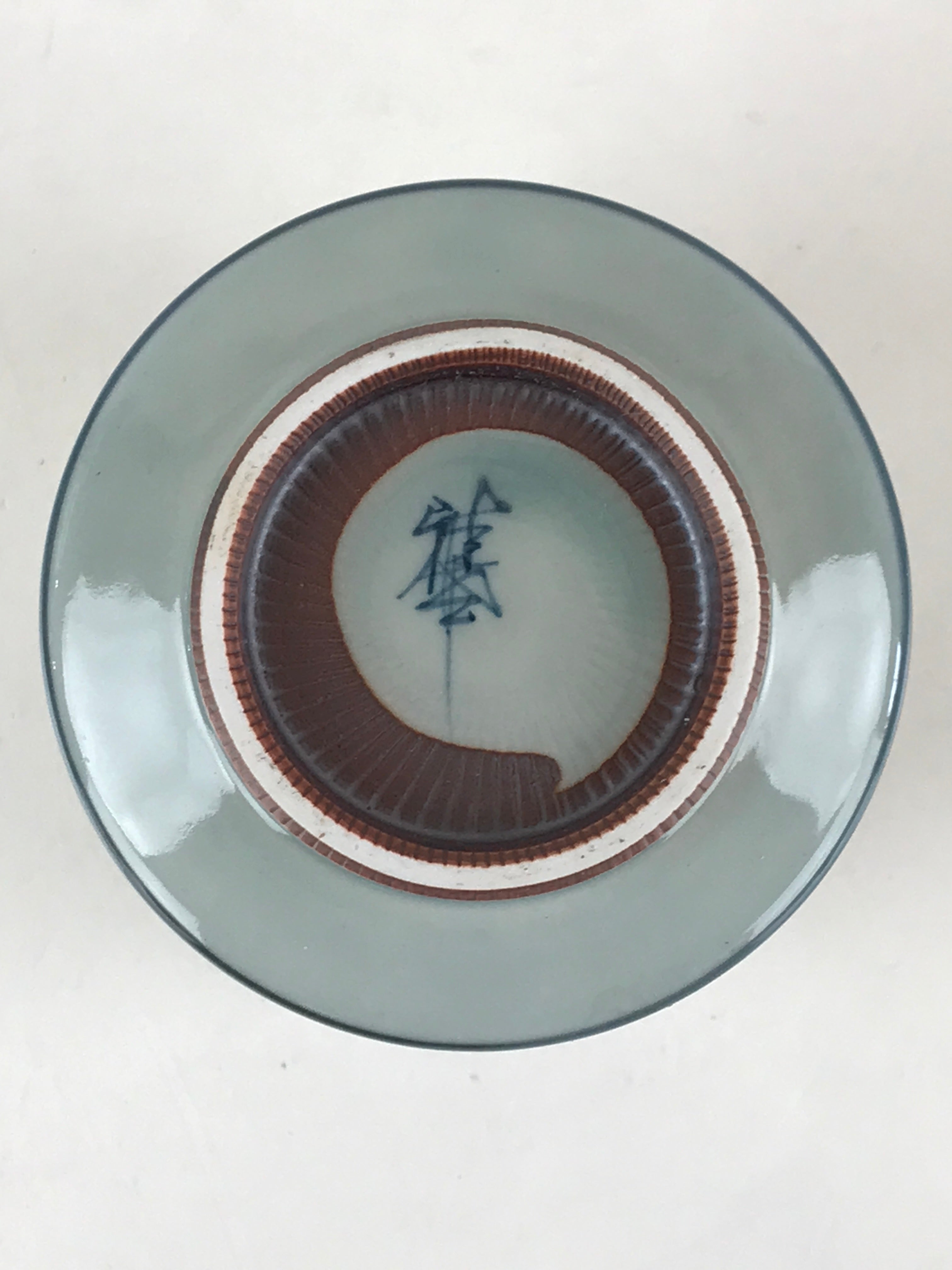 Japanese Porcelain Hasami Ware Teacup Yunomi Vtg Blue Sometsuke Daruma TC327