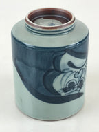 Japanese Porcelain Hasami Ware Teacup Yunomi Vtg Blue Sometsuke Daruma TC327