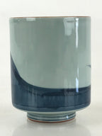 Japanese Porcelain Hasami Ware Teacup Yunomi Vtg Blue Sometsuke Daruma TC328