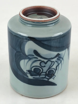 Japanese Porcelain Hasami Ware Teacup Yunomi Vtg Blue Sometsuke Daruma TC328
