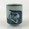 Japanese Porcelain Hasami Ware Teacup Yunomi Vtg Blue Sometsuke Daruma TC329