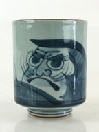 Japanese Porcelain Hasami Ware Teacup Yunomi Vtg Blue Sometsuke Daruma TC330