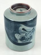Japanese Porcelain Hasami Ware Teacup Yunomi Vtg Blue Sometsuke Daruma TC330