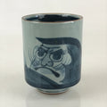 Japanese Porcelain Hasami Ware Teacup Yunomi Vtg Blue Sometsuke Daruma TC330