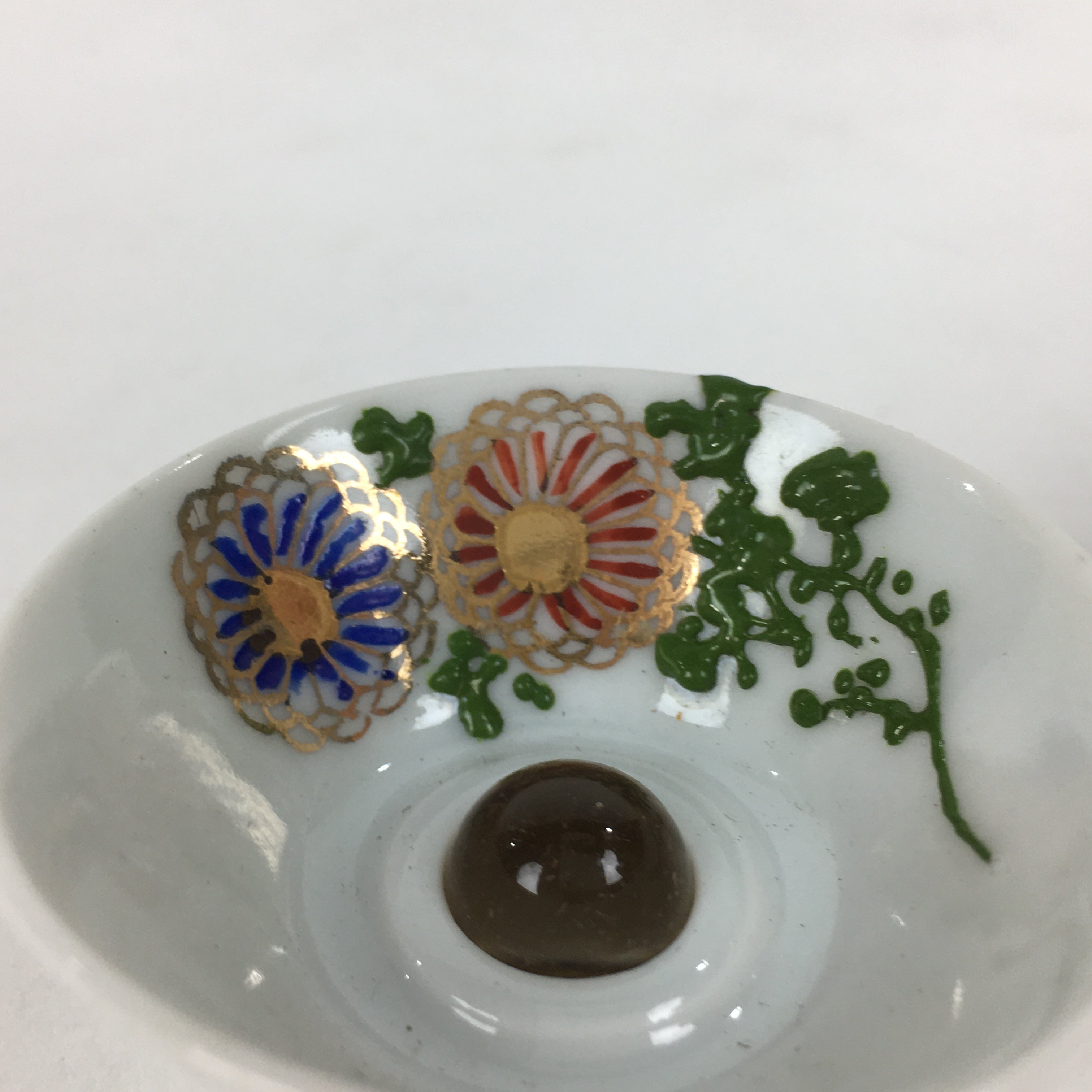 Japanese Porcelain Hidden Picture Sake Cup Geisha Kiyomizu Guinomi Sakazuki G46