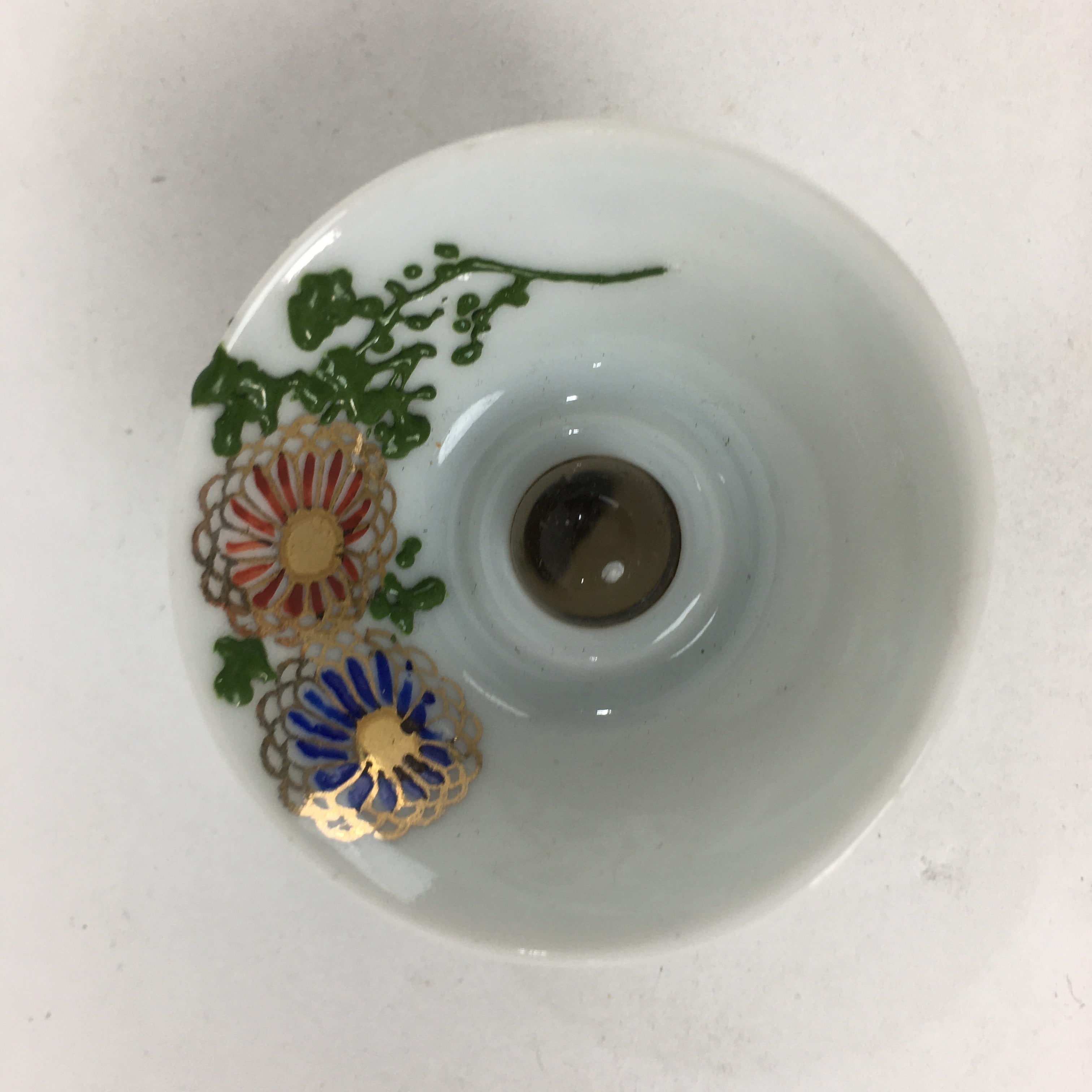 Japanese Porcelain Hidden Picture Sake Cup Geisha Kiyomizu Guinomi Sakazuki G46