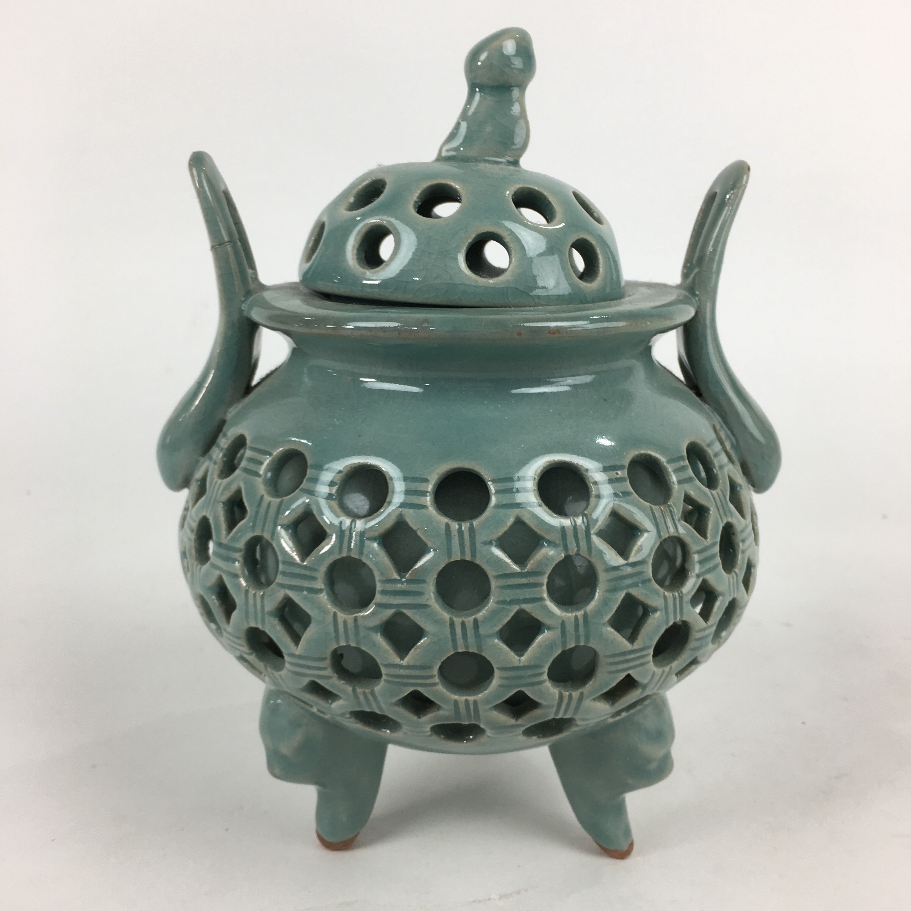 Japanese Porcelain Incense Burner Vtg Koro Butsudan Tea Ceremony BU648