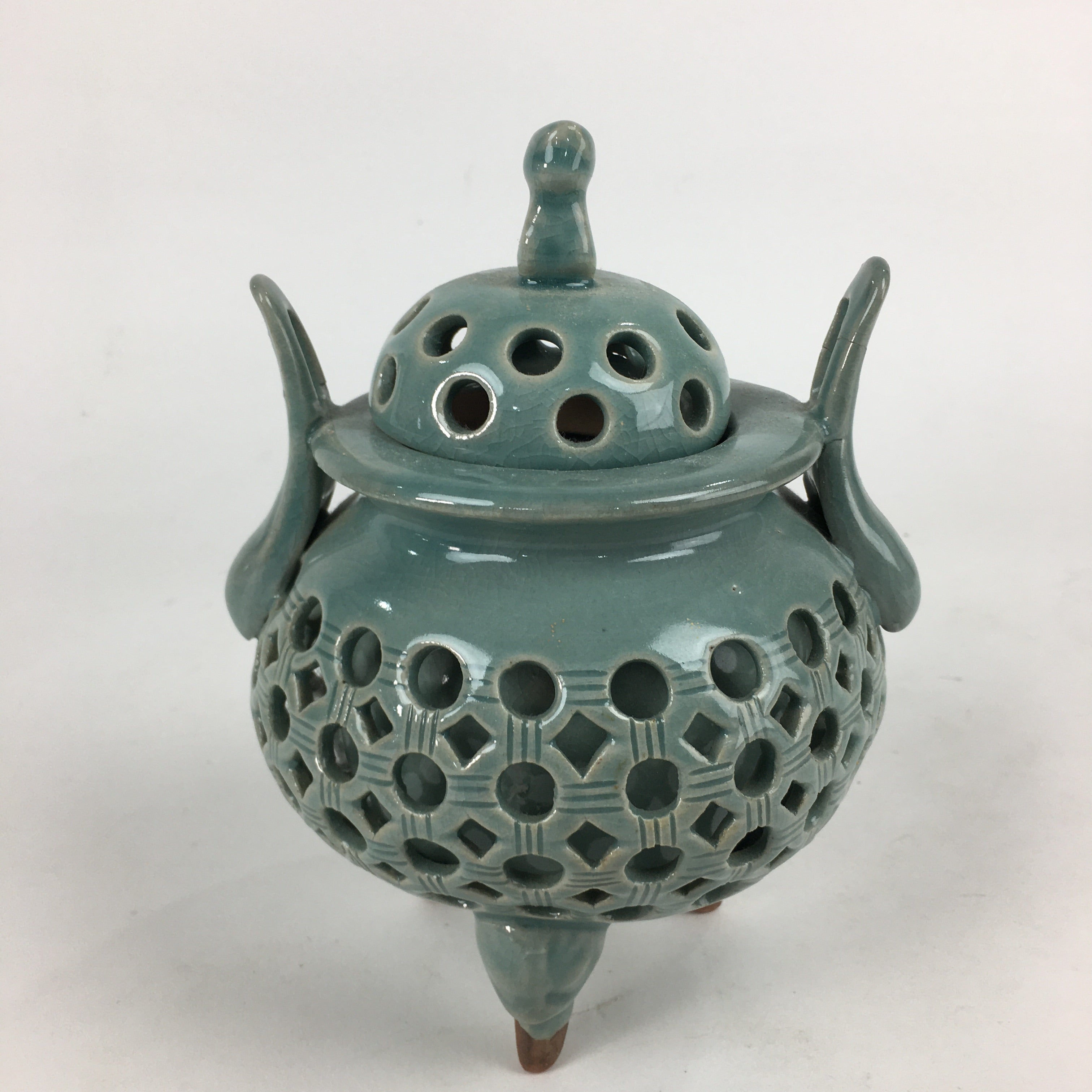 Japanese Porcelain Incense Burner Vtg Koro Butsudan Tea Ceremony BU648