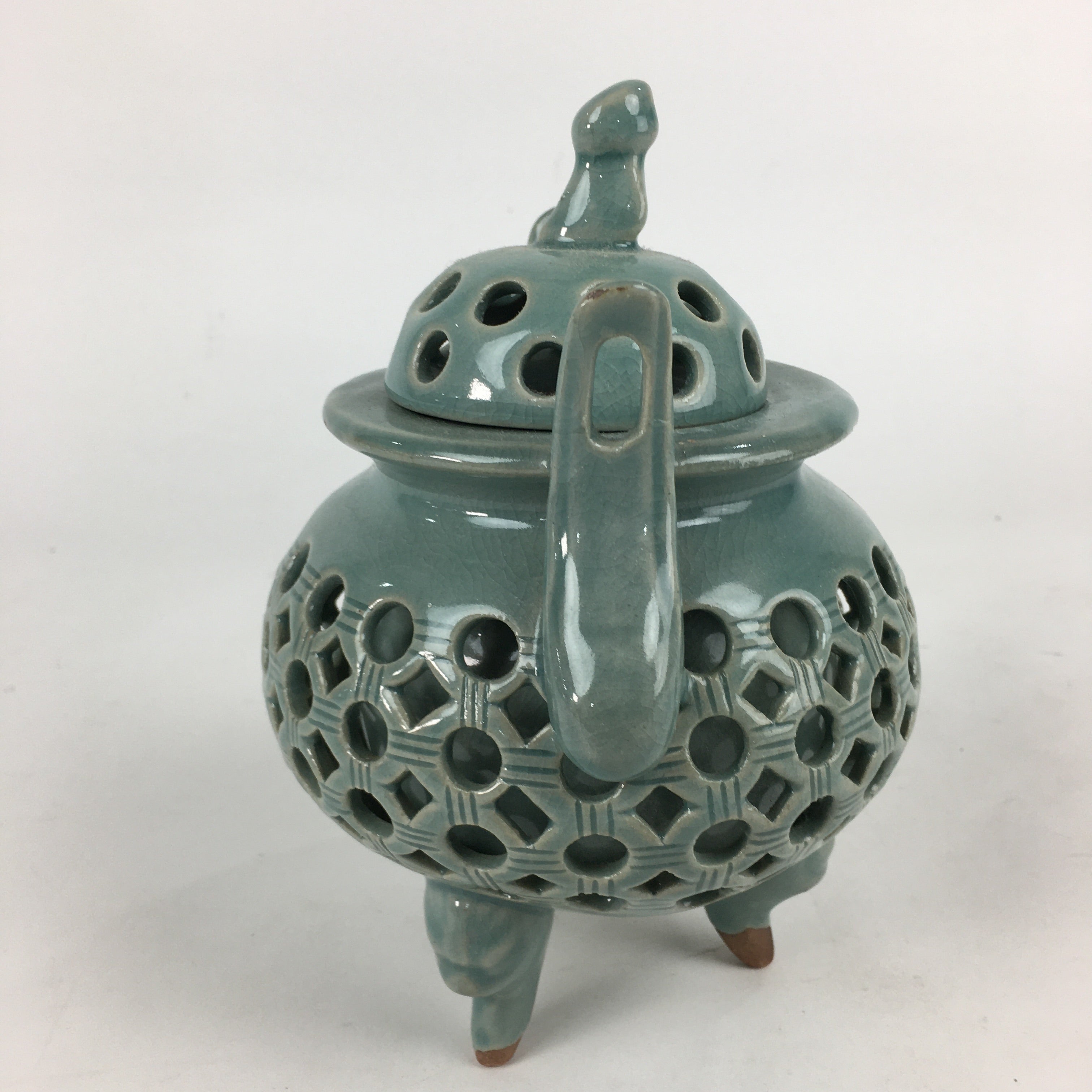 Japanese Porcelain Incense Burner Vtg Koro Butsudan Tea Ceremony BU648