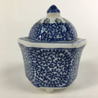 Japanese Porcelain Incense Burner Vtg Sometsuke Koro White Bule BU390