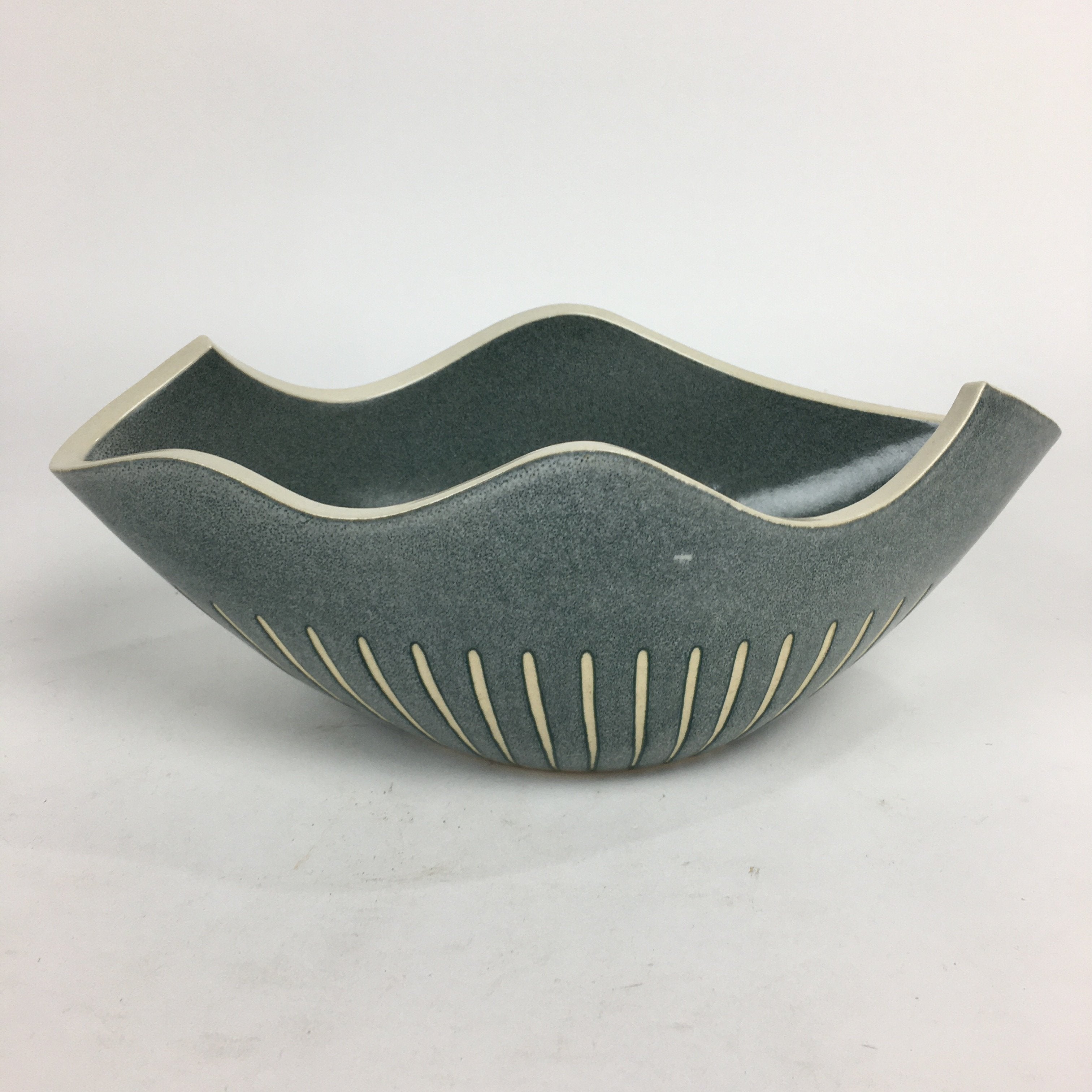 Japanese Porcelain Kiyomizu Ware Flower Vase Vtg Pottery Suiban Ikebana PP721