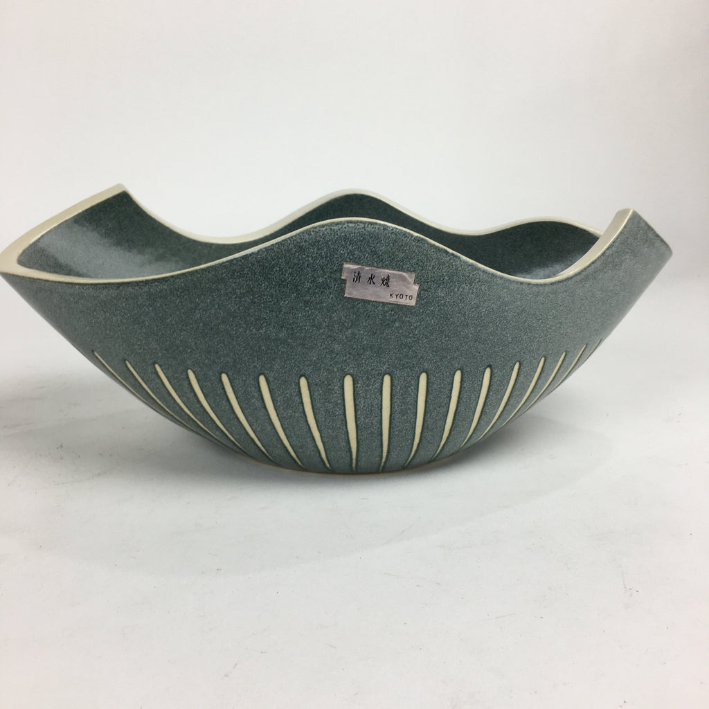 Japanese Porcelain Kiyomizu Ware Flower Vase Vtg Pottery Suiban Ikebana PP721