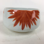 Japanese Porcelain Kouzan Kiln Teacup Yunomi Vtg Pottery White Red Sencha TC253