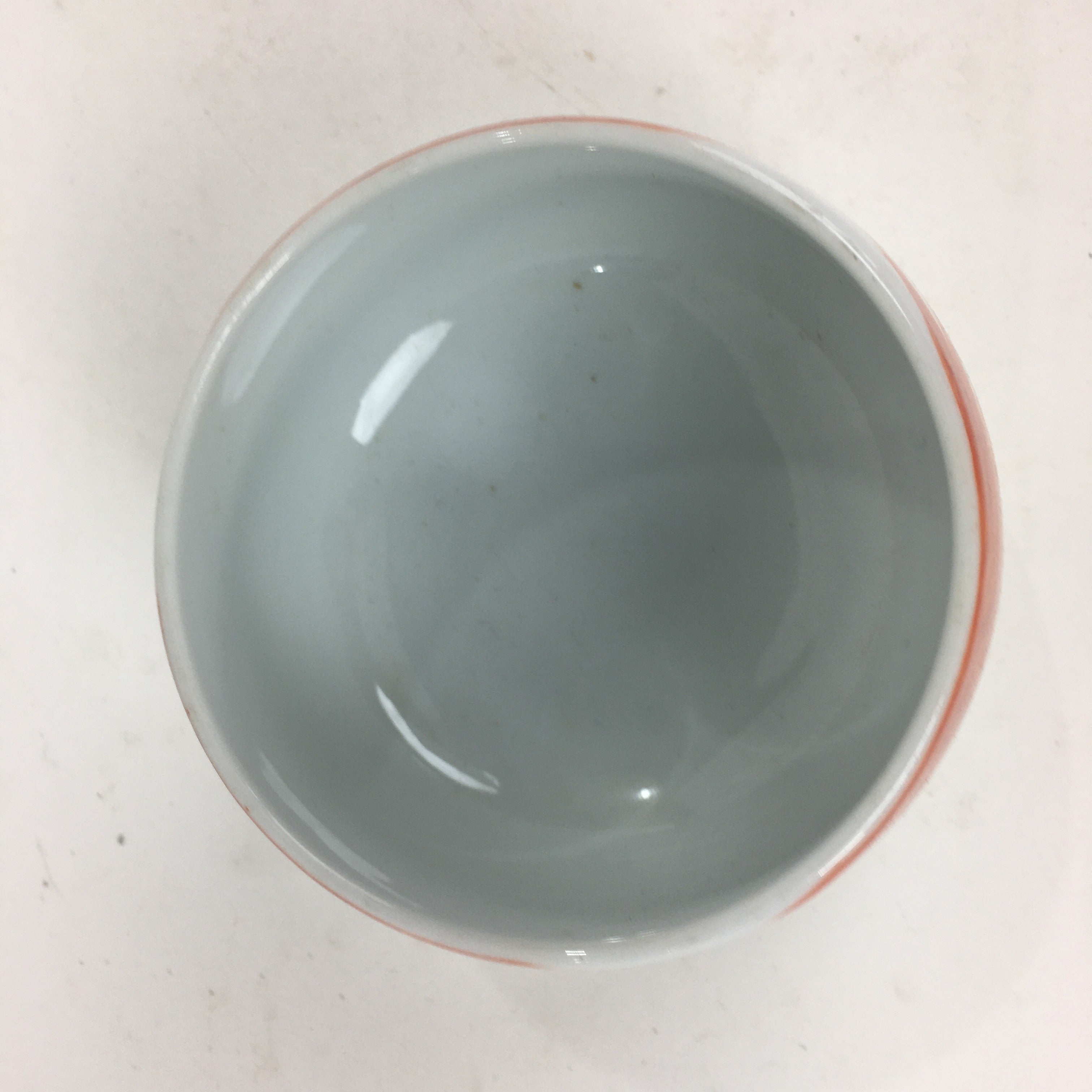 Japanese Porcelain Kouzan Kiln Teacup Yunomi Vtg Pottery White Red Sencha TC253