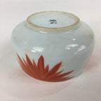 Japanese Porcelain Kouzan Kiln Teacup Yunomi Vtg Pottery White Red Sencha TC253