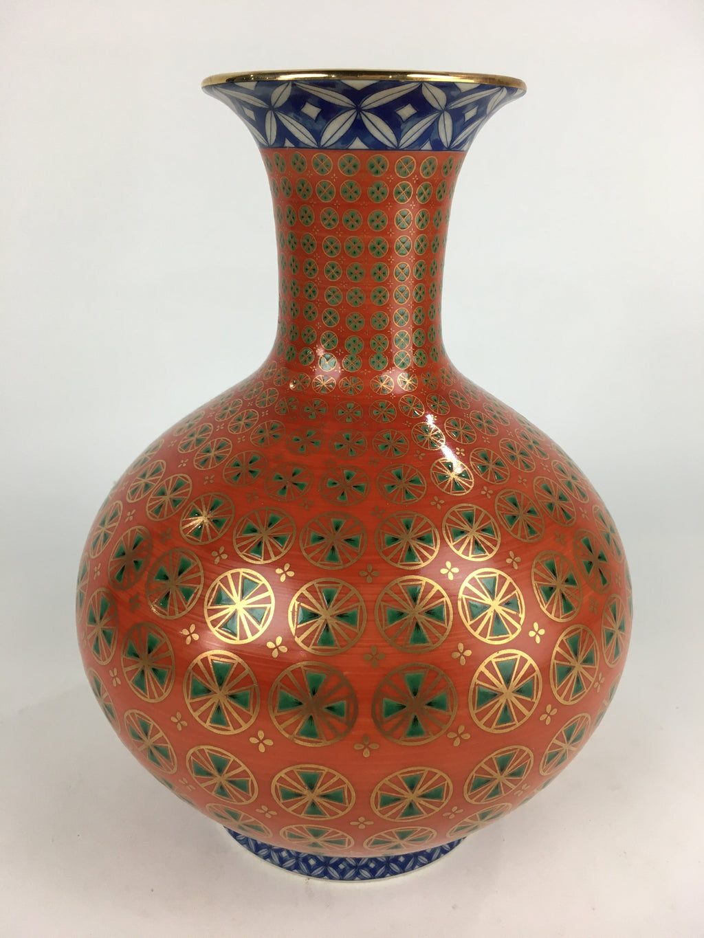 Japanese Porcelain Kutani Flower Vase Vtg Kabin Ikebana Arrangement FV991