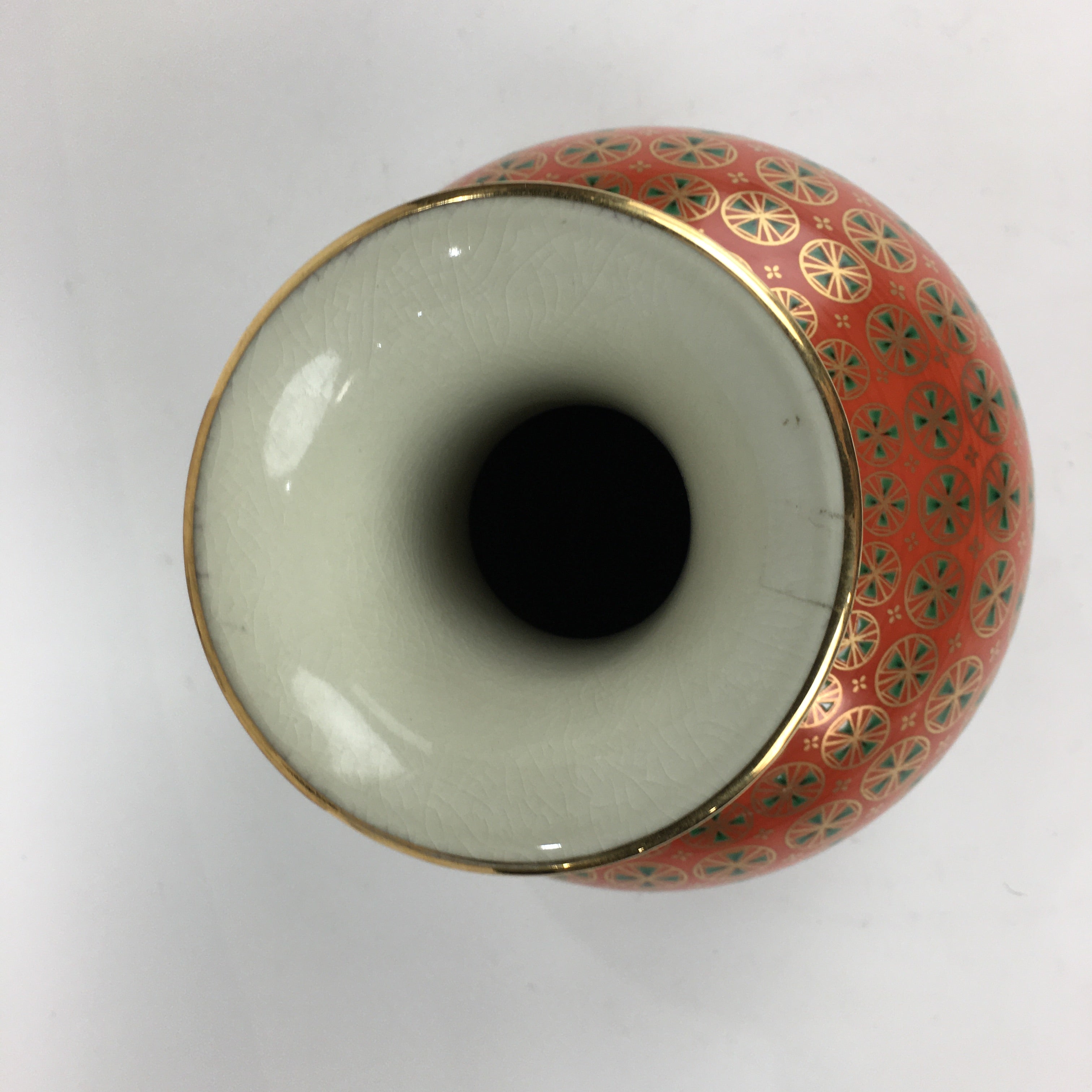 Japanese Porcelain Kutani Flower Vase Vtg Kabin Ikebana Arrangement FV991
