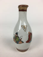 Japanese Porcelain Kutani Ware Sake Bottle Vtg Lidded Tokkuri Heian TS318
