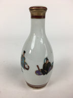 Japanese Porcelain Kutani Ware Sake Bottle Vtg Lidded Tokkuri Heian TS318