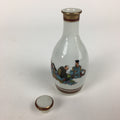 Japanese Porcelain Kutani Ware Sake Bottle Vtg Lidded Tokkuri Heian TS319