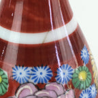 Japanese Porcelain Kutani Ware Sake Bottle Vtg Tokkuri Flower Red TS441
