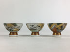 Japanese Porcelain Kutani Ware Sake Cup 5pc Large Bowl Set Vtg Sakezuki PP931