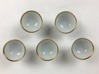 Japanese Porcelain Kutani Ware Sake Cup 5pc Large Bowl Set Vtg Sakezuki PP931