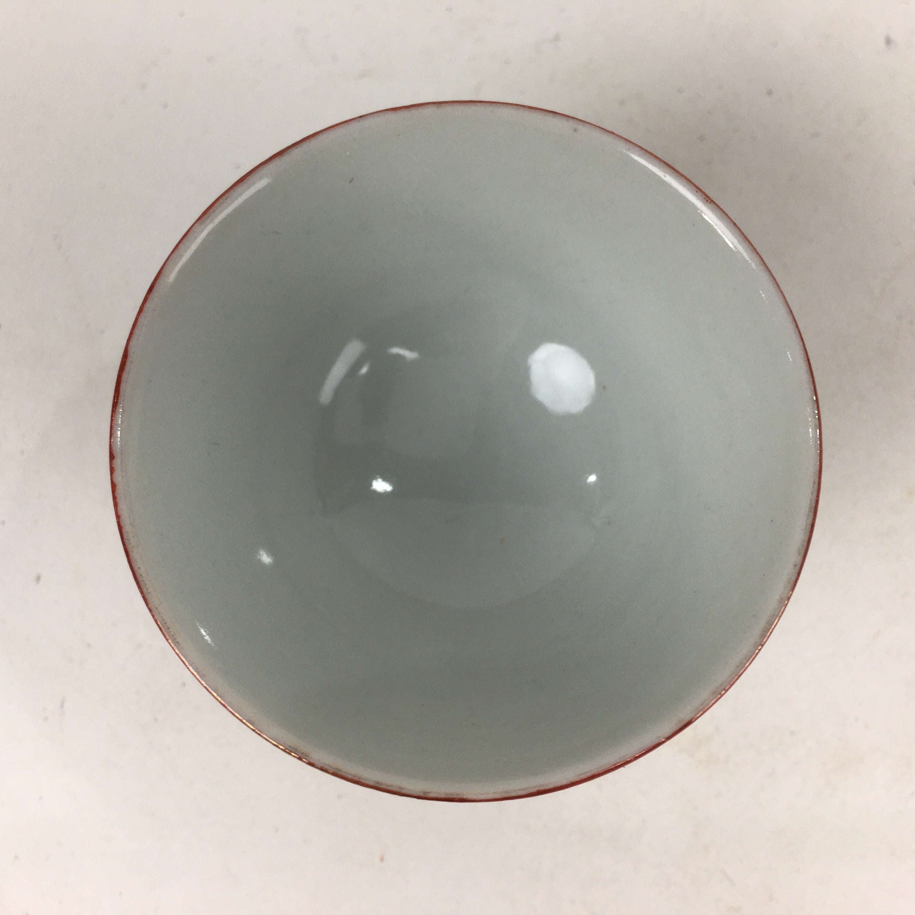 Japanese Porcelain Kutani Ware Sake Cup Vtg Guinomi Ochoko Red Gold Crane GU998
