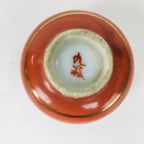 Japanese Porcelain Kutani Ware Sake Cup Vtg Guinomi Ochoko Red Gold GU927