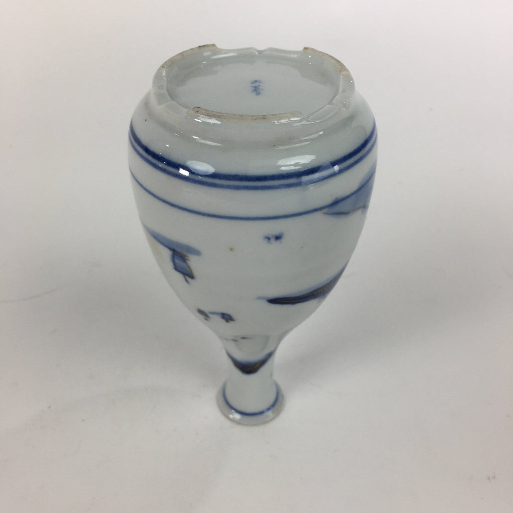 Japanese Porcelain Kutani ware Sake Bottle Tokkuri Vtg Gold Mountain Design TS30