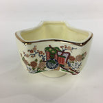 Japanese Porcelain Kyo Ware Small Bowl Cup Rickshaw Peony Flower Kobachi PP747