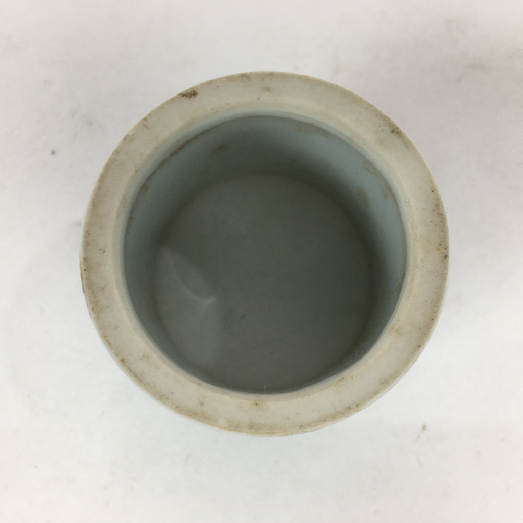 Japanese Porcelain Ladle Rest Lid Stand Tea Ceremony Vtg Futaoki Sometsuke TG143