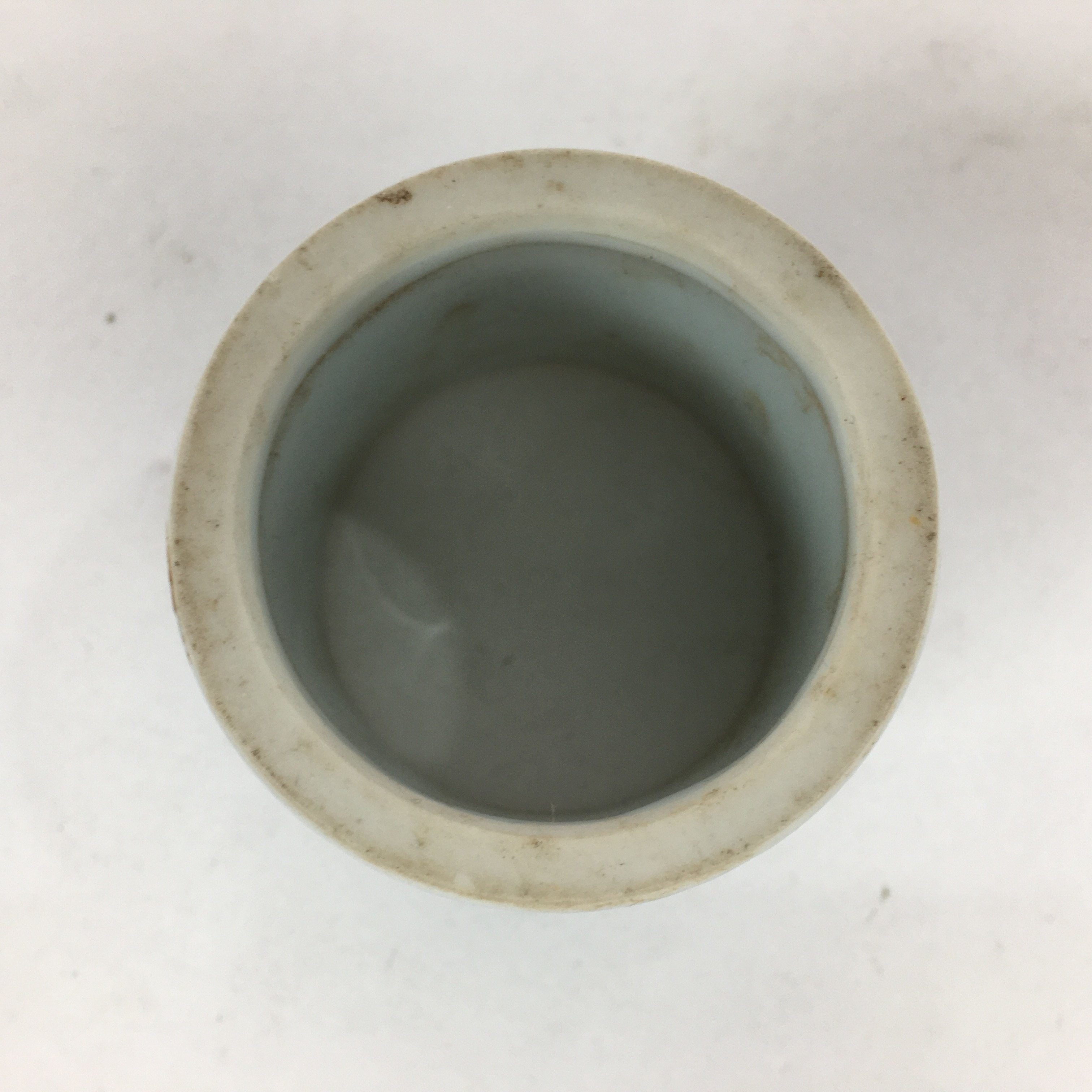 Japanese Porcelain Ladle Rest Lid Stand Tea Ceremony Vtg Futaoki Sometsuke TG143